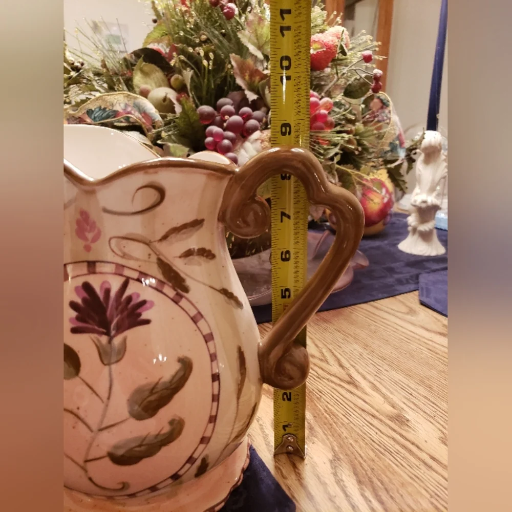 222 Fitth lbiza Flowers Pottery Large Pitcher - Picture 14 of 14